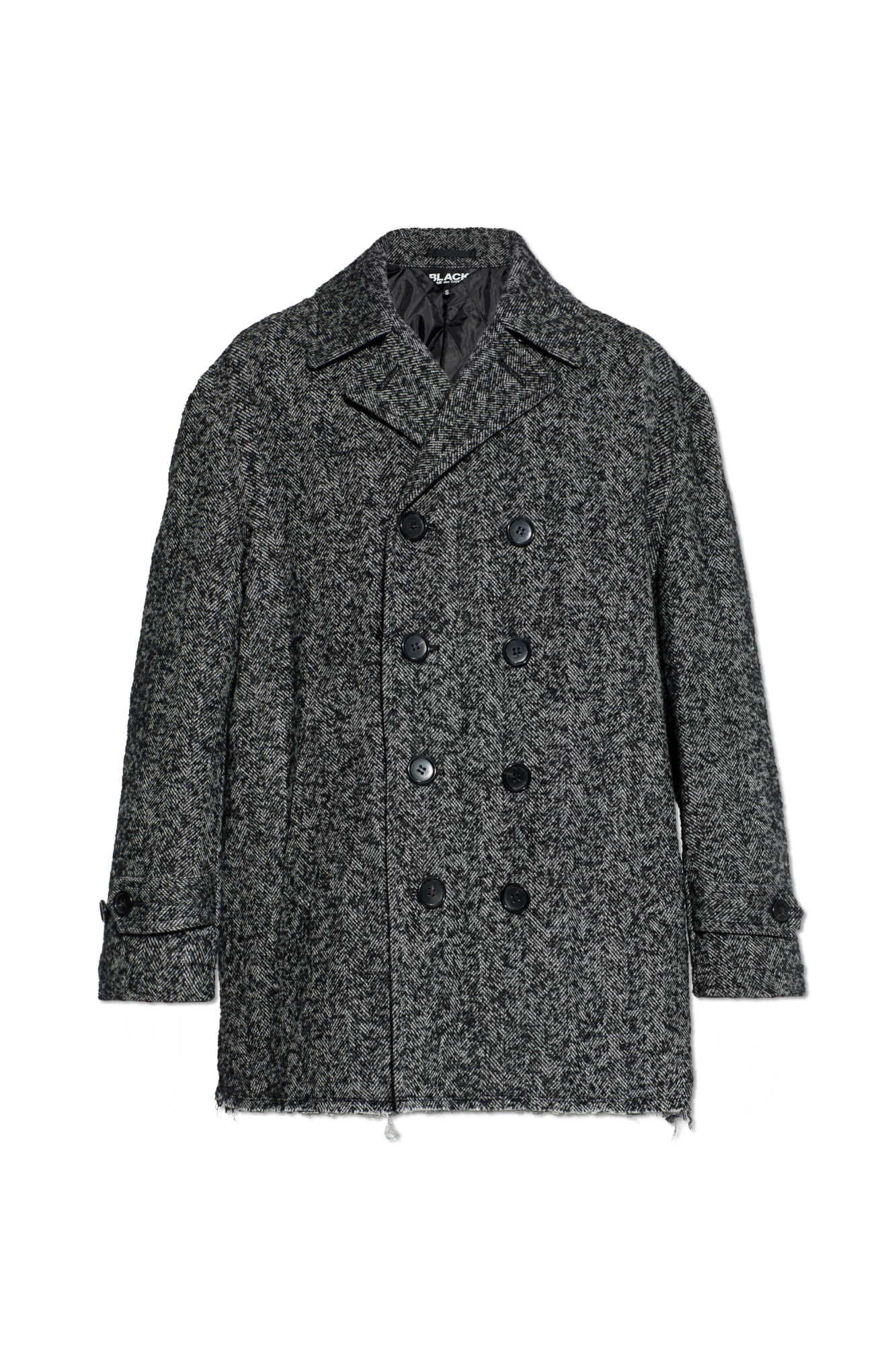 COMME des GARÇONS design coat Comme des Garçons Black Double-breasted coat with herringbone